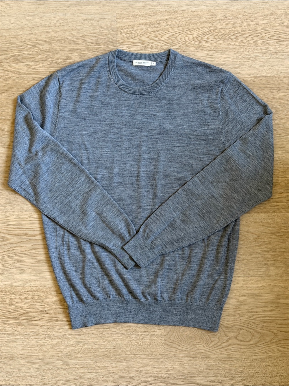 Suitsupply Crewneck Merino Wool Sweater - Gray